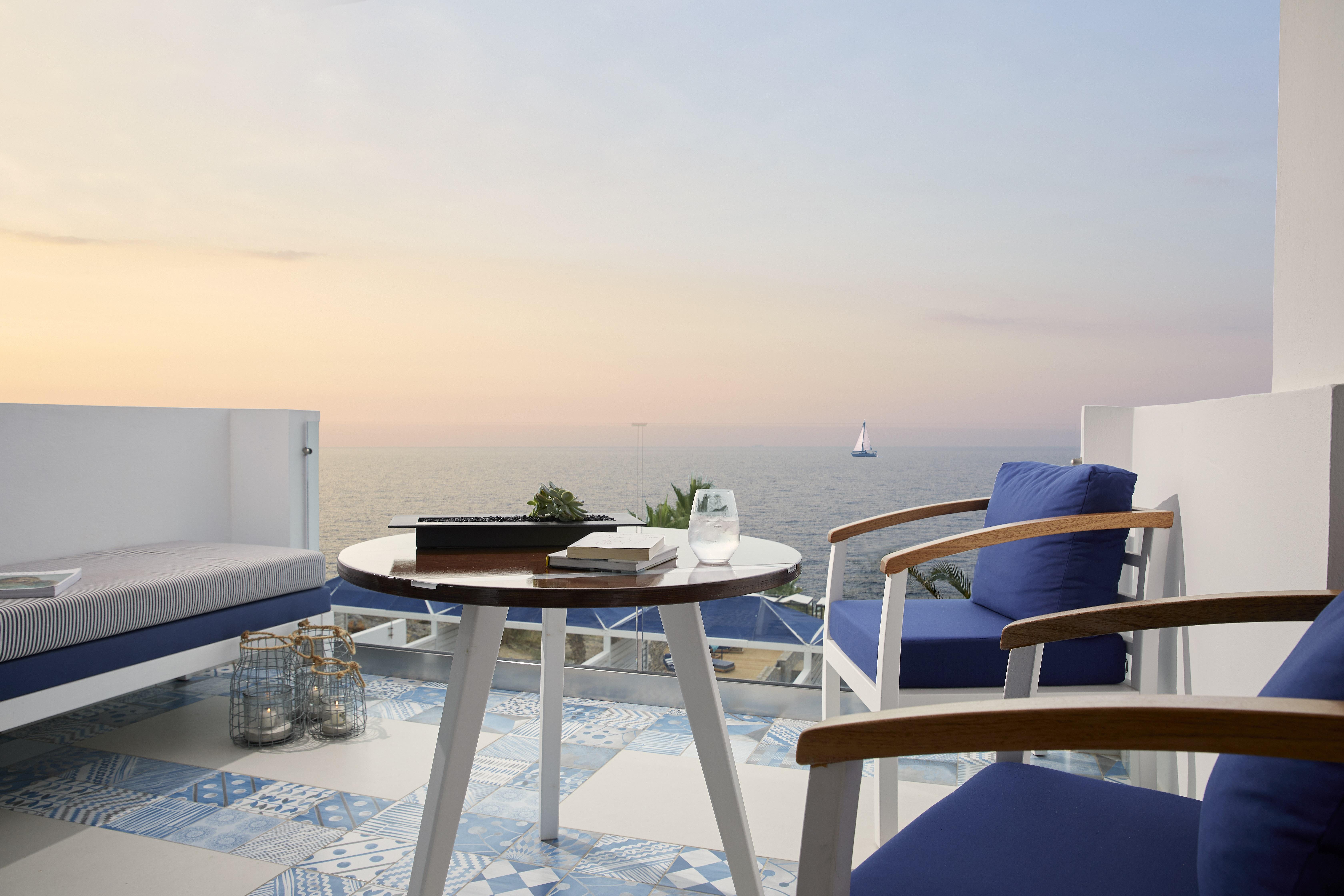 Minos Imperial Luxury Beach Resort & Spa Milatos Dış mekan fotoğraf The view from the balcony of a suite on the 10th floor of the hotel
