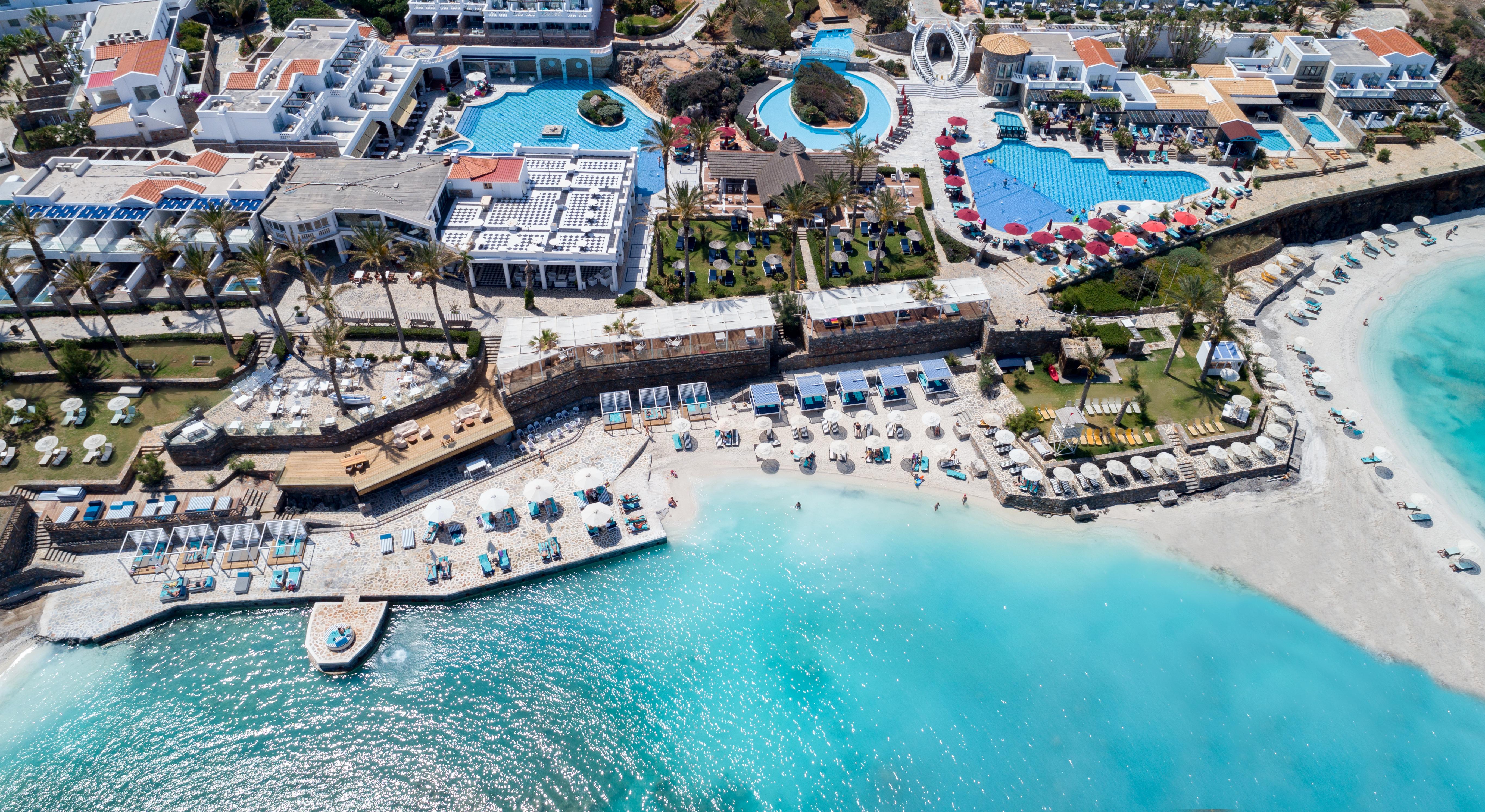Minos Imperial Luxury Beach Resort & Spa Milatos Dış mekan fotoğraf Aerial view of the resort